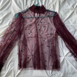 Sheer purple long sleeve